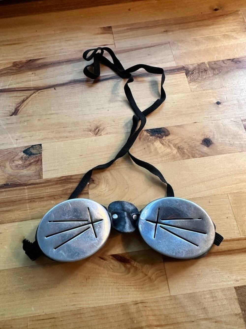 Vintage WWII German Gebirgsjäger Aluminum Slit Snow Goggles Mountain Troops Ski